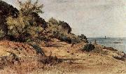 Giovanni Fattori Bewaldeter Strand oil on canvas